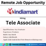 Indiamart Remote Job 2025 Hiring Tele Associate